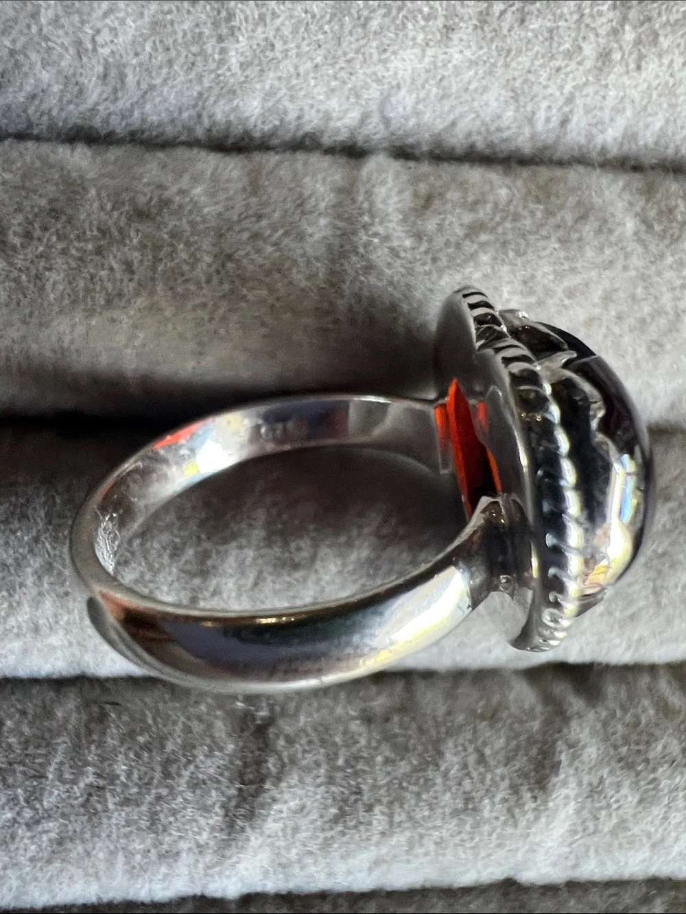 Heart-Shaped Garnet Gemstone Silver Ring - Women's Jewelry